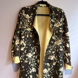 Floral print long coat